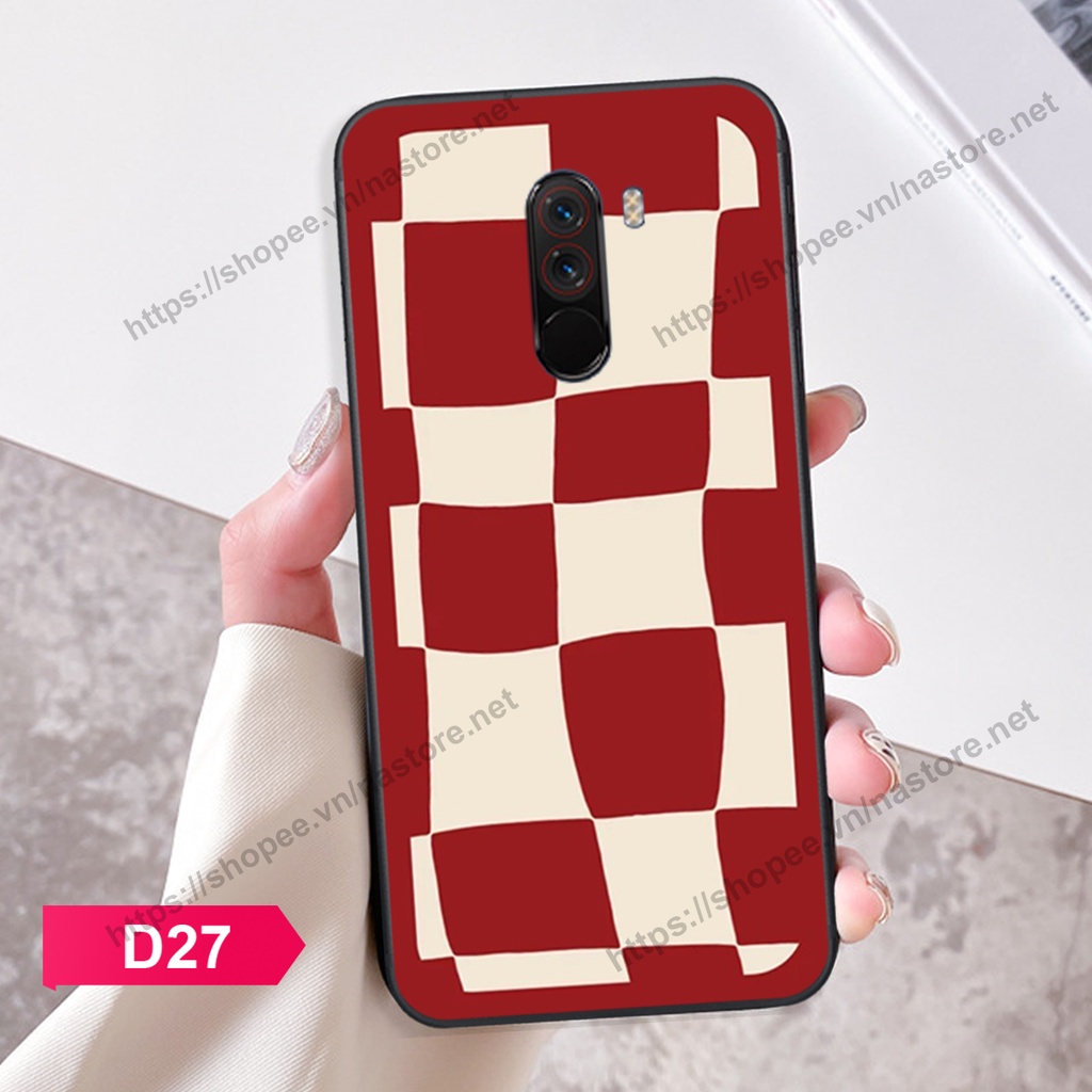 Ốp lưng Xiaomi Pocophone F1 mặt cười, họa tiết caro đơn giản đẹp cute