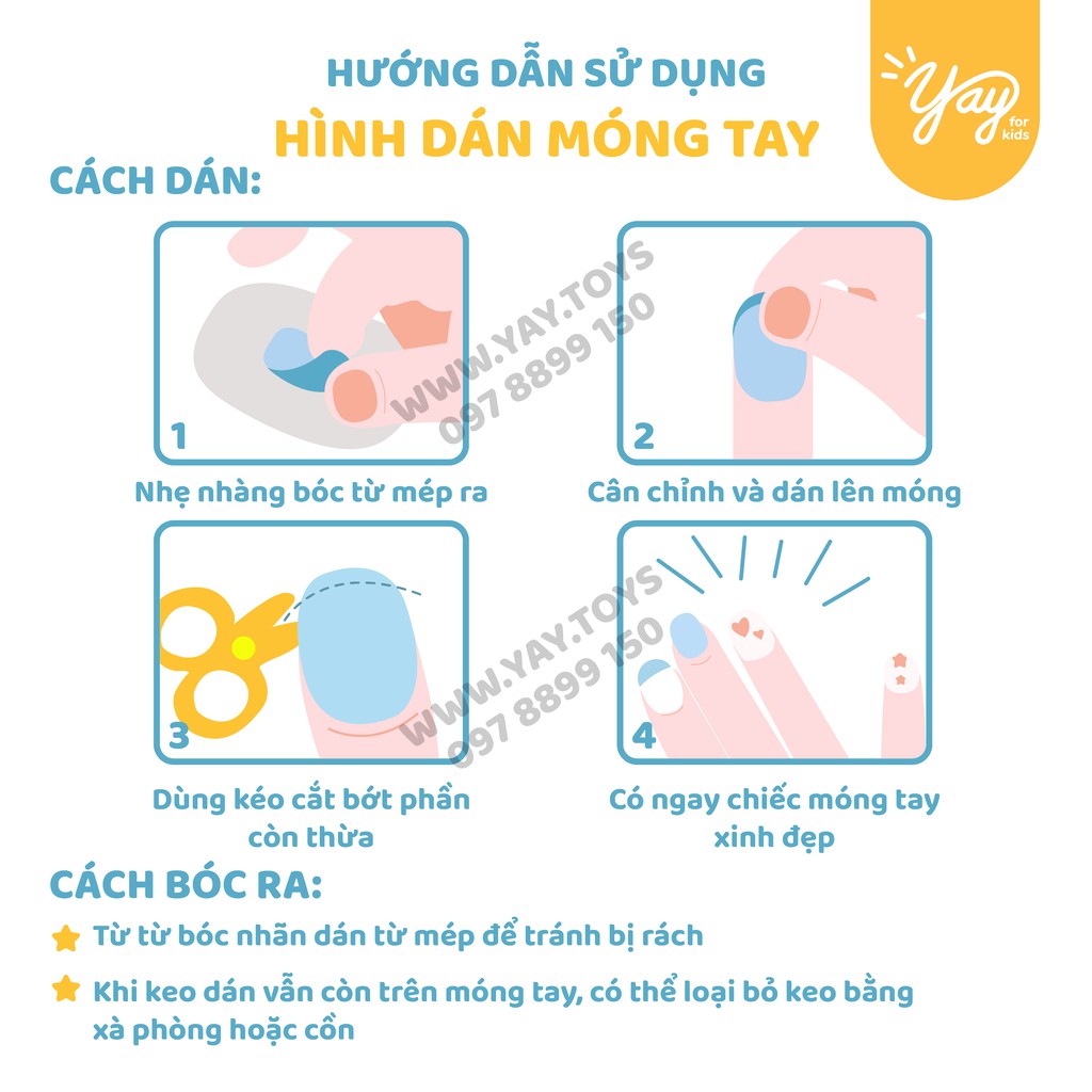 [15 MẪU] HÌNH DÁN MÓNG TAY CHO BÉ 3+ AVENIR