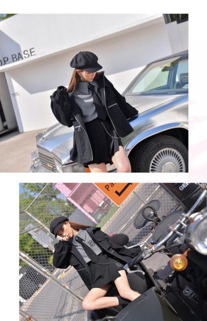 YAS0583-Set áo váy thiết kế hầm hố SNBL girl