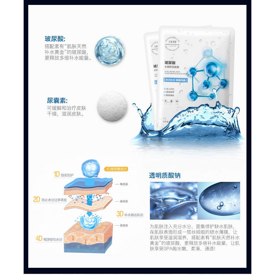 Mặt nạ màu đen dưỡng ẩm kiềm dầu làm tươi mới làn da se khít lỗ chân lông | BigBuy360 - bigbuy360.vn