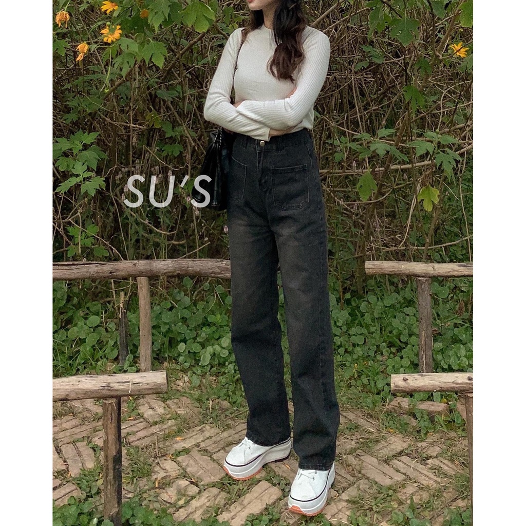 Quần jeans culottes ống suông 2 túi trước Q395 SUSTORE