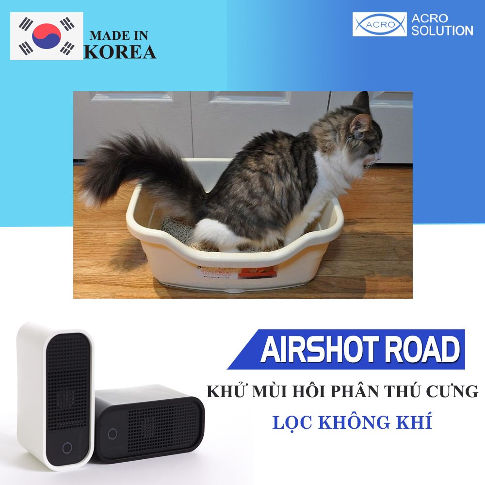 Máy Lọc Không Khí Mini Khử Mùi Hôi Thú Cưng Giúp Không Khí Sạch Thoáng AIRSHOT ROAD 180g Chính Hãng Hàn Quốc