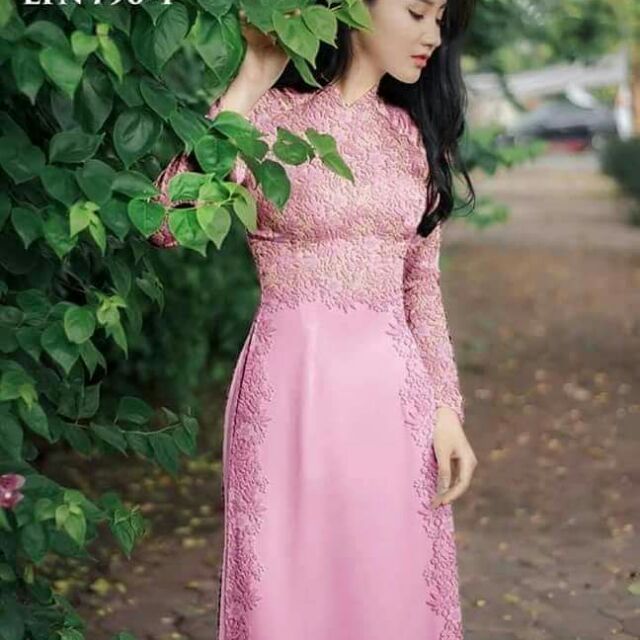 Vải áo dài giả ren