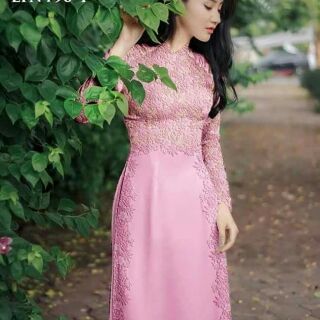 Vải áo dài giả ren