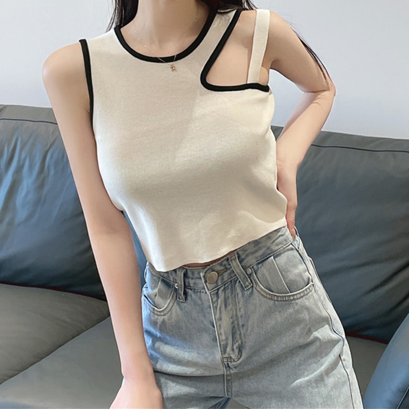 Áo Lửng Hai Dây Dệt Kim Thời Trang Quyến Rũ Dành Cho Nữ