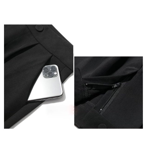 Quần tây đen công sở nữ dài 2 khuy bấm mặc đi làm học cạp lưng cao 828