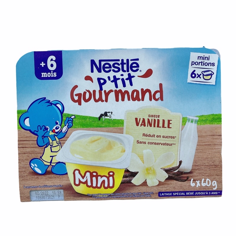 Váng sữa Nestle Pháp 6*60g vị vanille date 2022