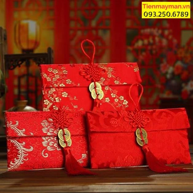 Bao Lì Xì Vải Gấm Nhiều Hoa Văn Cao Cấp Cưới Hỏi, Nạp Tài,Ngày Tết