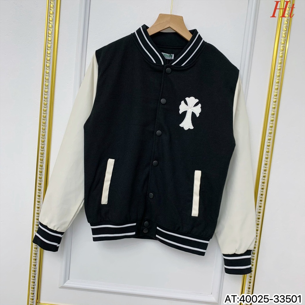 Áo Bomber phối Chữ thập 2 mặt chất gió-5H5T