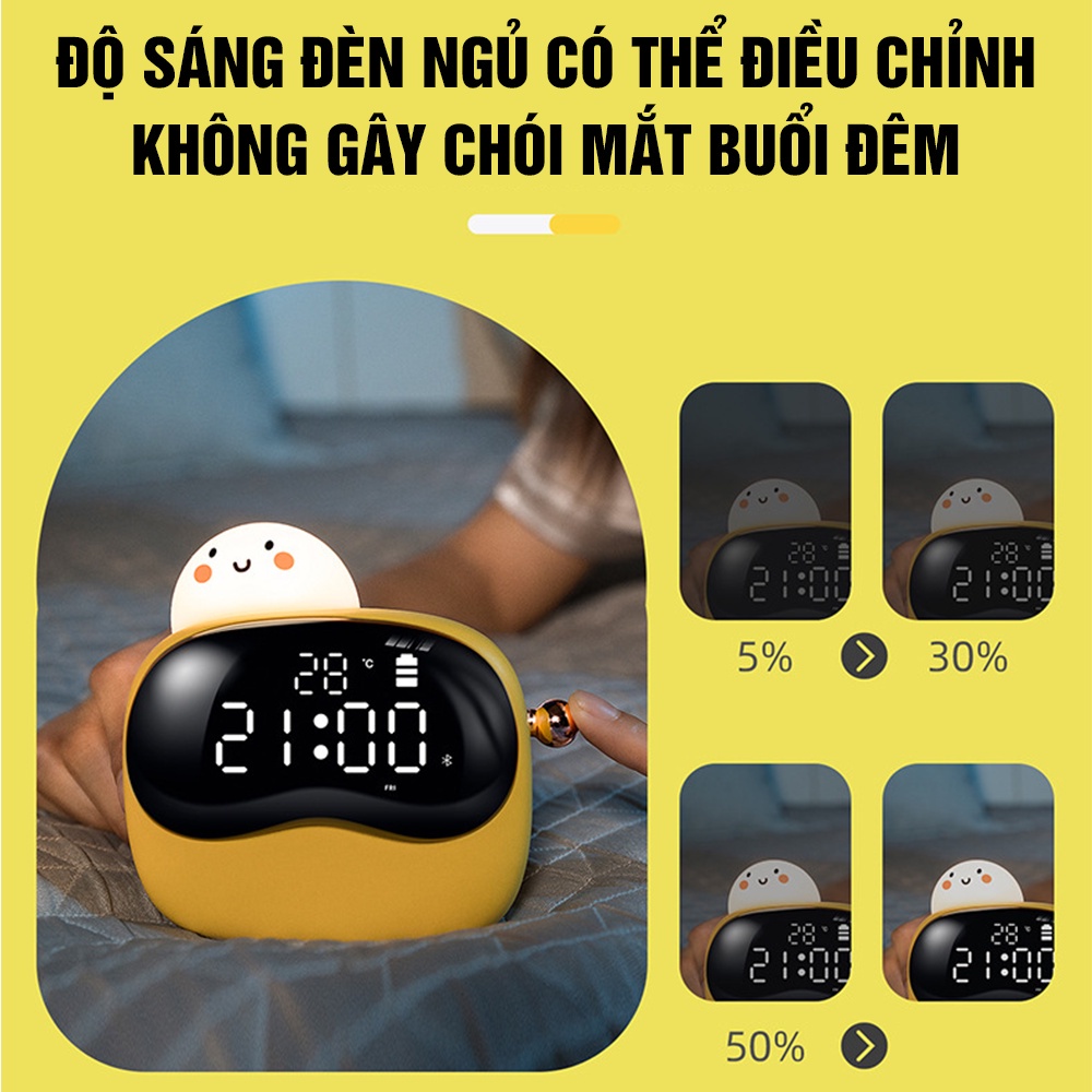 Đồng Hồ Báo Thức Để Bàn - Trang Trí Phòng Ngủ - Có Đèn Ngủ - Kèm Sạc USB - Kết Nối Điện Thoại Thông Minh - CUNS's Store