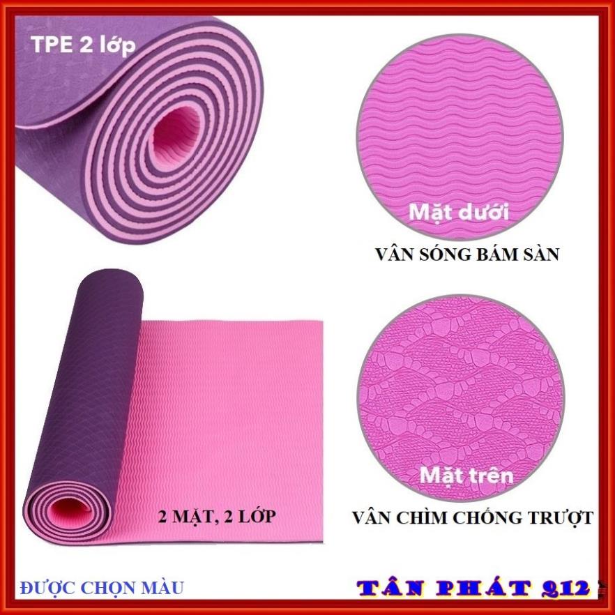 THẢM YOGA 2 LỚP, SIÊU ÊM, CHỐNG TRƯỢT