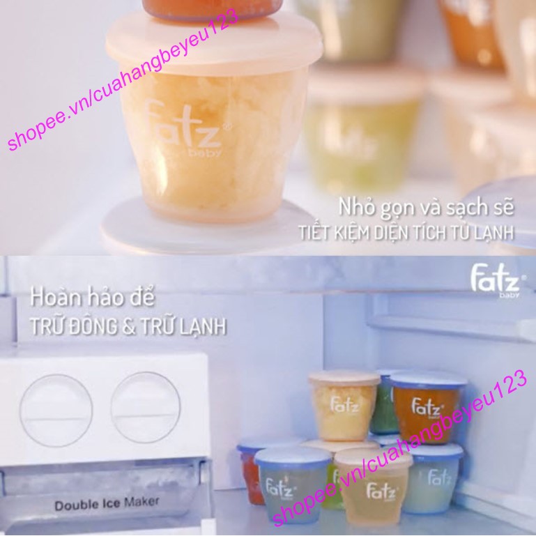 Bộ 3 hộp trữ thức ăn dặm / trữ sữa FATZ Fatzbaby - Thái Lan (85ml/ hộp - FB0010N, 150ml/ hộp - FB0060N)