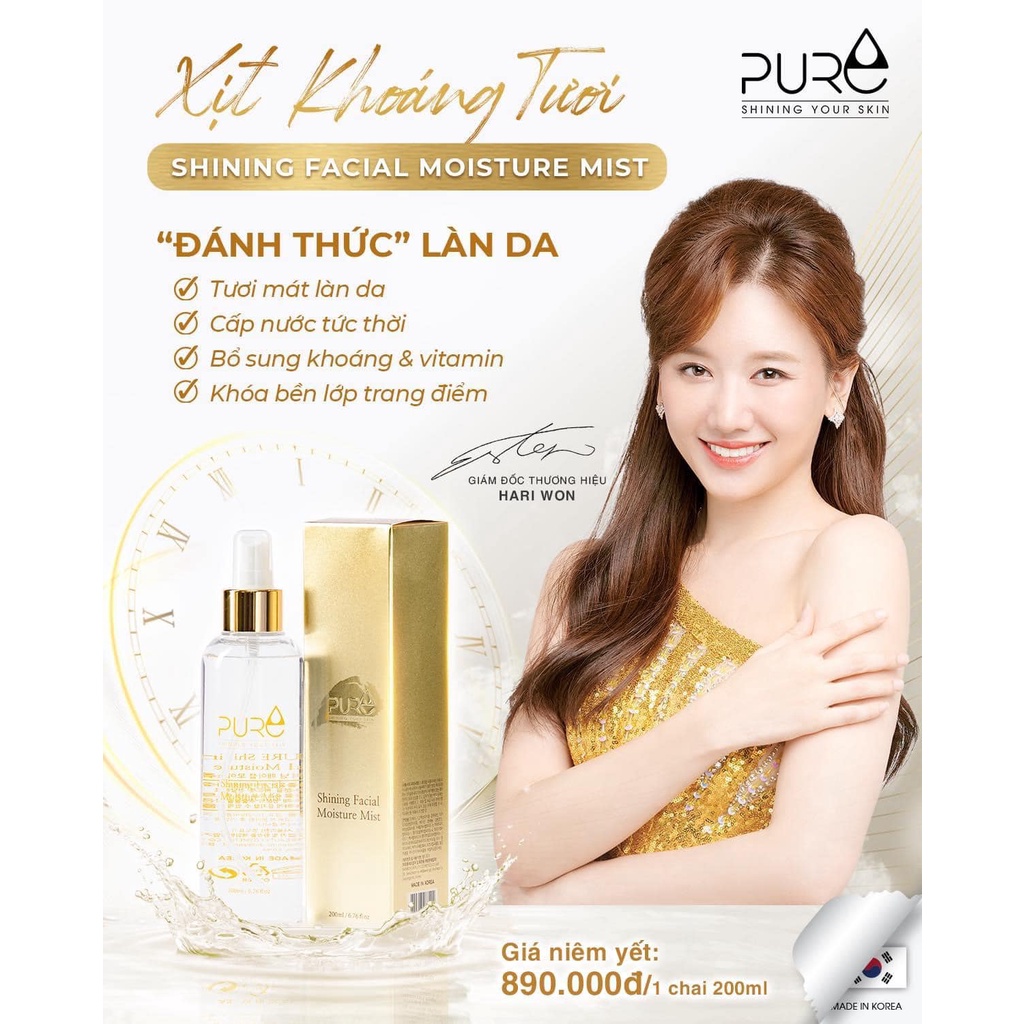 Xịt Khoáng Tươi Pure Cung Cấp Độ Ẩm, Cân Bằng Độ Ph Cho Làn Da