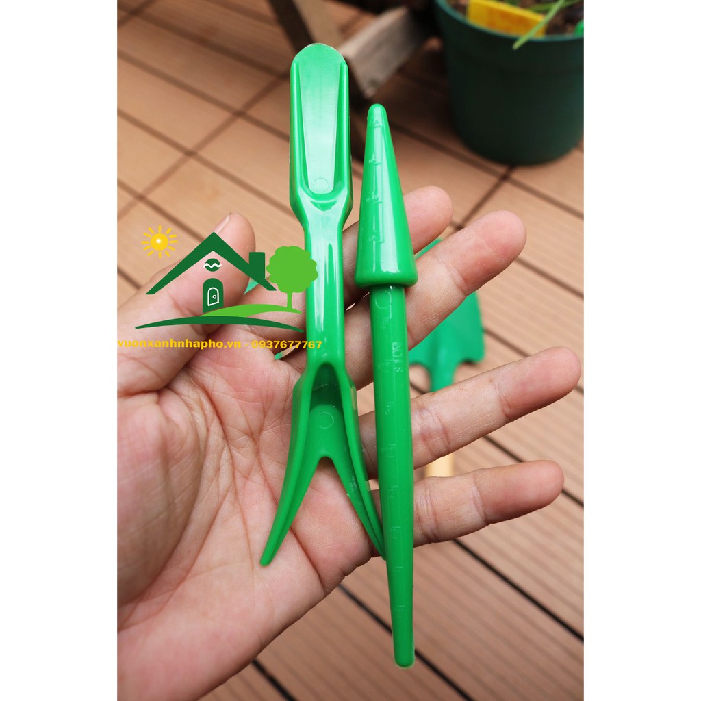 Sét dụng cụ hỗ trợ ươm hạt gieo trồng cây giống tiện lợi màu xanh lá