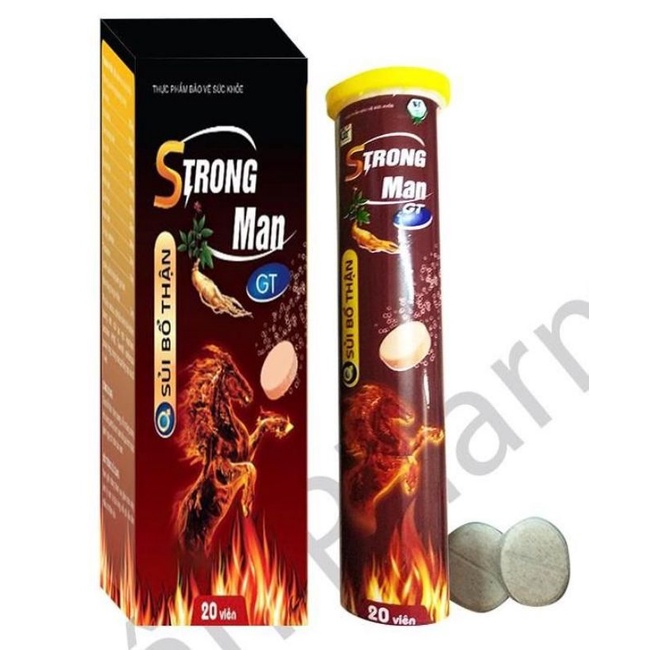 Combo 2hộp Viên sủi Strong Man Bổ thận tráng dương tăng cường sinh lực nam giới
