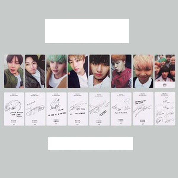 Card bts card chữ ký bts 2 mặt hình ảnh album thần tượng Hàn Quốc xinh xắn dễ thương