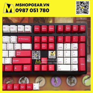 Keycap Red white  thick pbt Oem profile Doubleshot 123 keys