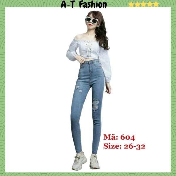 Quần Jean Nữ Lưng Cao Hàn Quốc, Quần bò nữ bao đẹp y hình thời trang nhất 2021 (nhiều mẫu) A-T Fashion - QJN604