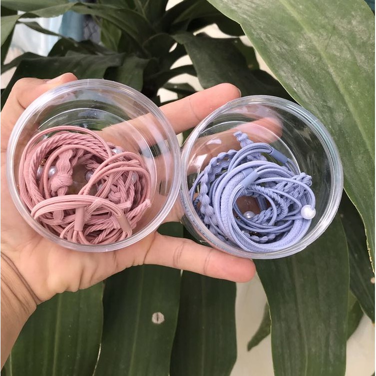 Set 12 Dây Cột Tóc Co Giãn Màu Phong Cách Hàn Quốc