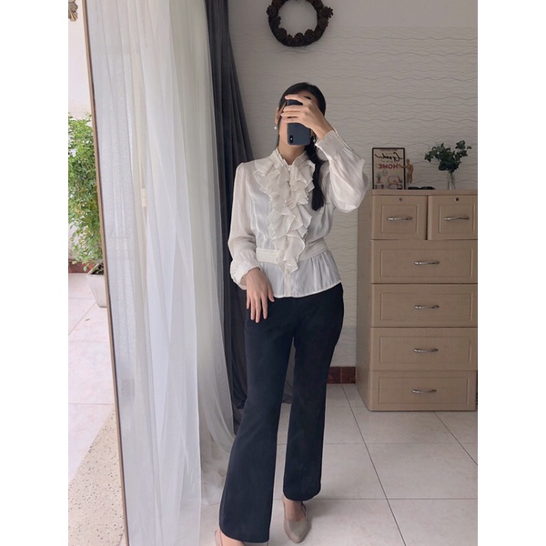 Sơ mi lụa quý tộc cổ bèo- SO012