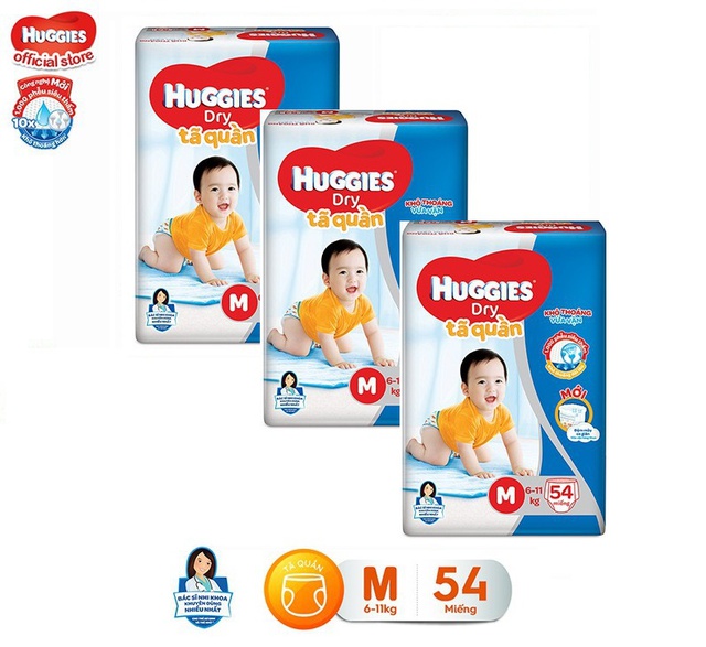 Bộ 3 tã quần Huggies Pants Big Jumbo M54/L48/XL42/XXL38