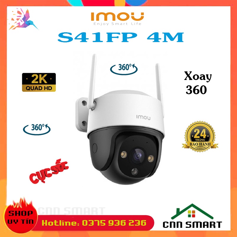 Camera IMOU IP Wifi ngoài trời S21FP 2MB, S41FP 4MB 2K Màu Đêm, xoay 360 - Chính hãng