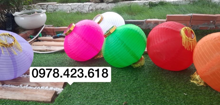 Đèn Lồng Vải chống nước Có Tua Rua- đèn lồng Hồng Kông trang trí ngoài trời, Lễ hội, nhà Chùa, trường học