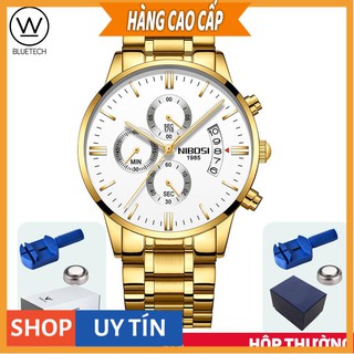 Đồng hồ nam nibosi 2309 dây vàng fullbox chạy 6 kim - nibosi 1985