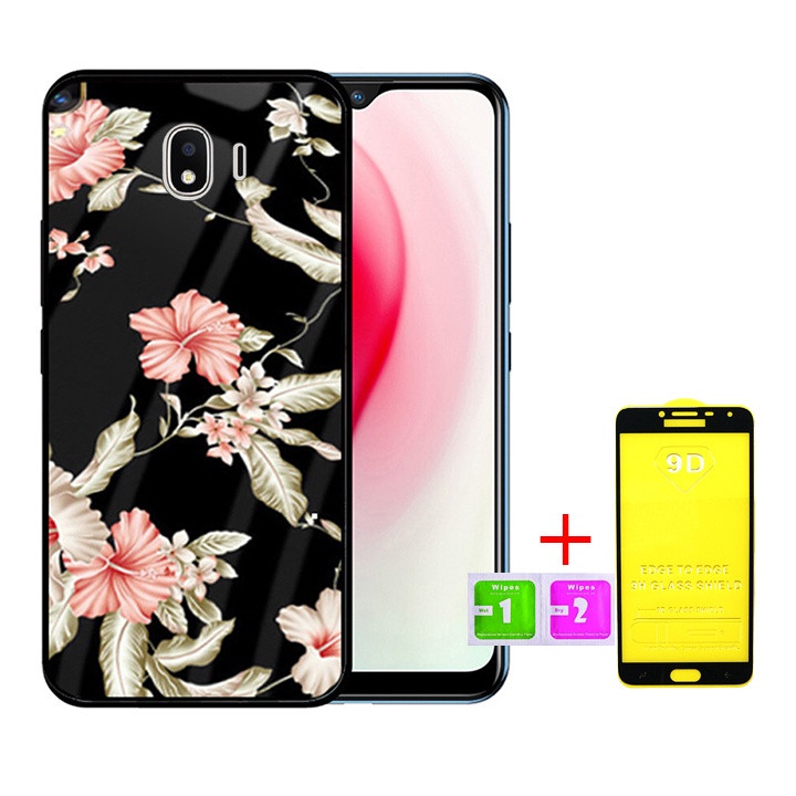 &quot;Combo 1 ốp lưng Samsung J4 2018 + 1 Cường Lực&quot; Mặt kính 3D sang trọng_Không Nhòe, Không Phai Hình ( Tim shop )