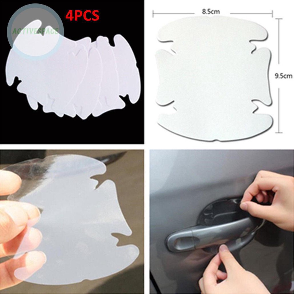 Set 4 miếng dán bảo vệ tay nắm cửa xe hơi SUV trong suốt chống nước/ chống trầy xước chất lượng cao
