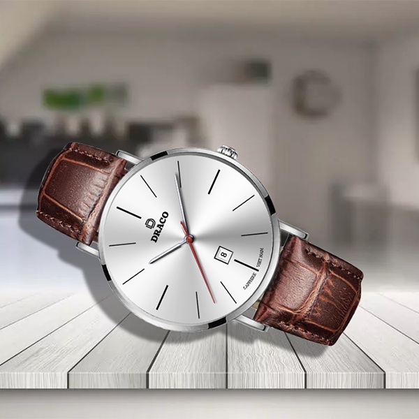 Đồng Hồ Nam DRACO D21-ST02 “Classic Boy” TRẮNG DÂY DA NÂU