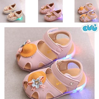 Dép sandal tập đi cho bé gái có đèn nhấp nháy (có ảnh thật)