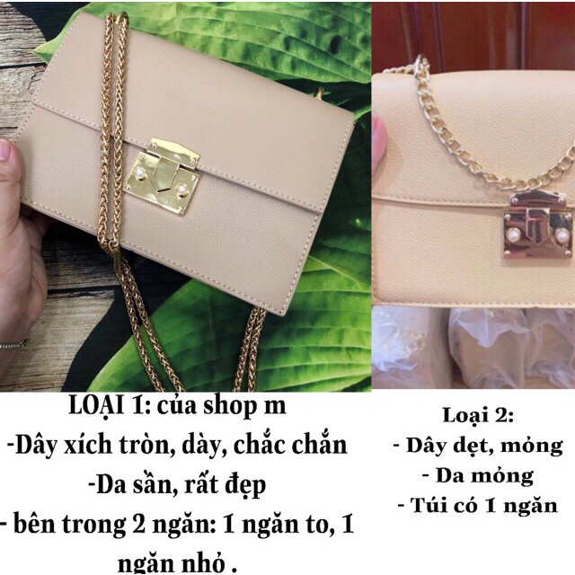 Túi xách vuông phối dây xích siêu sang