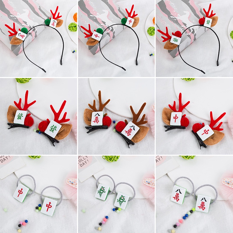 Băng Đô Cài Tóc Hình Sừng Tuần Lộc Giáng Sinh Dễ Thương
