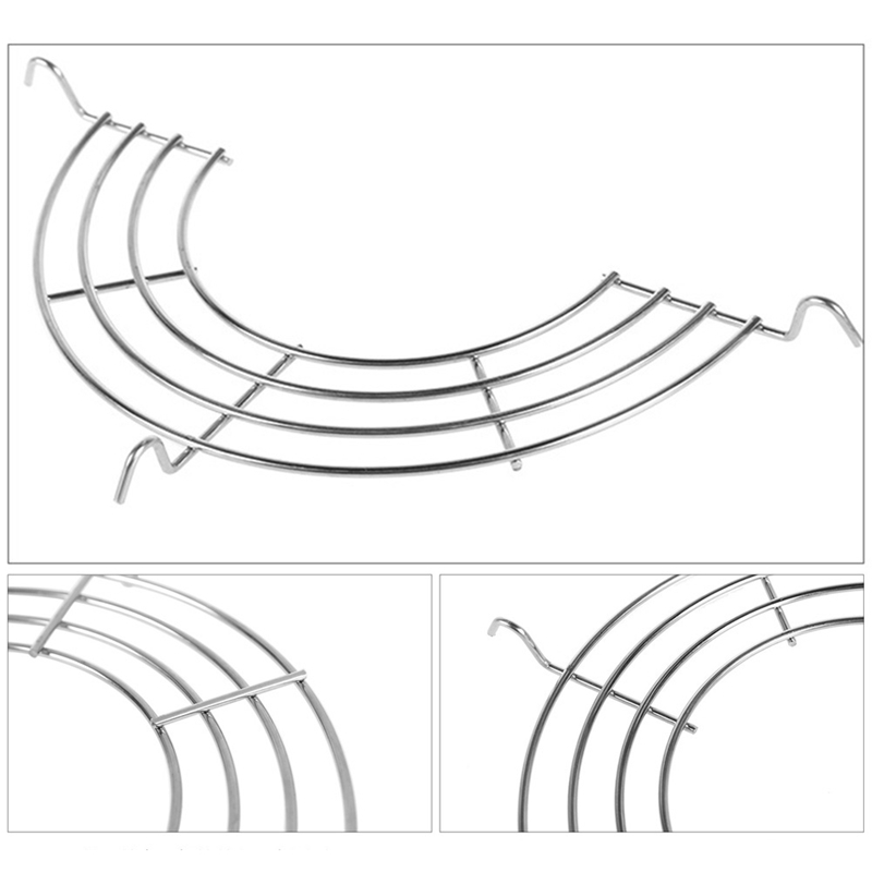Kệ Inox Hình Bán Nguyệt Để Ráo Dầu Cho Chảo Tiện Dụng