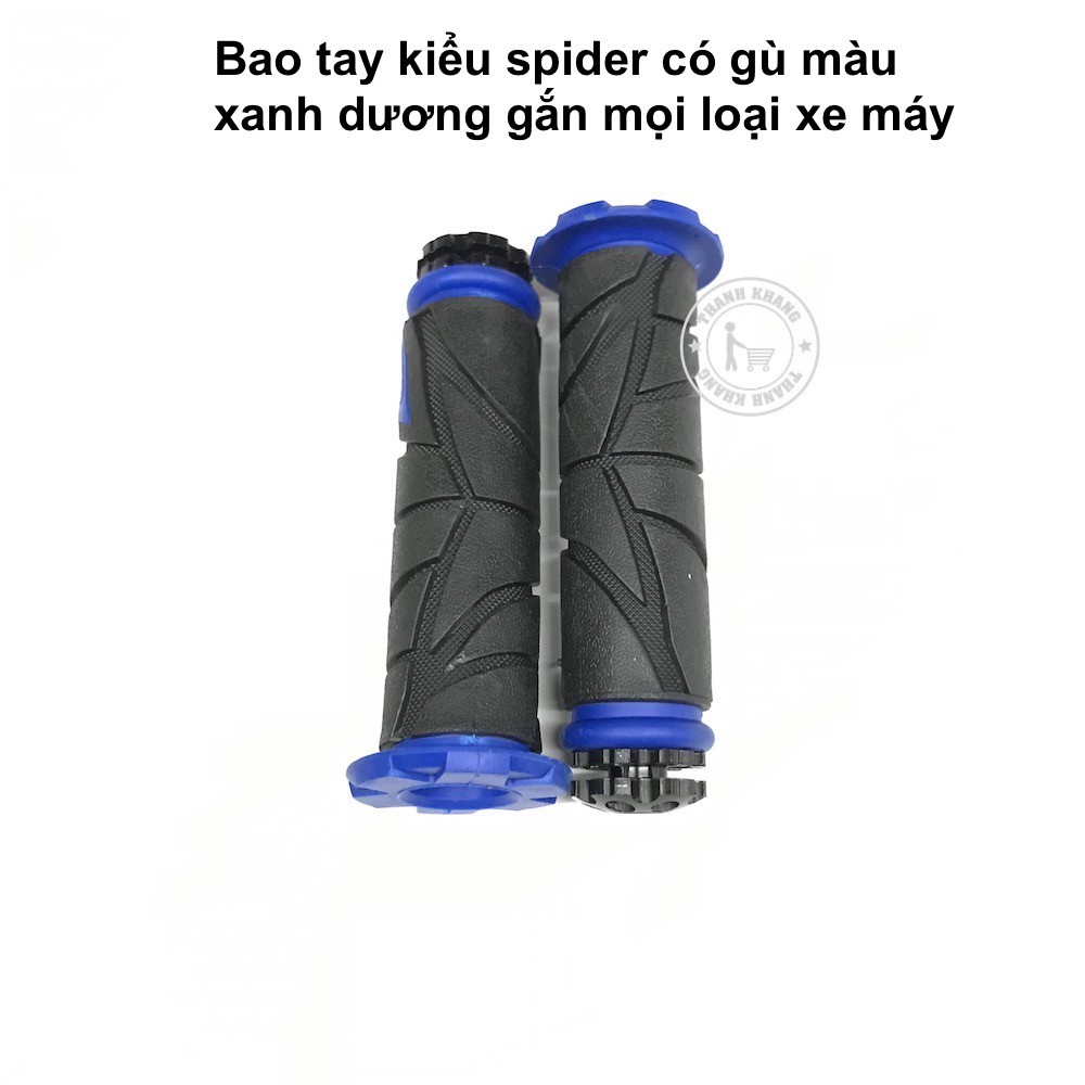 Bao tay xe máy kiểu spider có gù gắn mọi loại xe thanh khang màu xanh dương 006001379