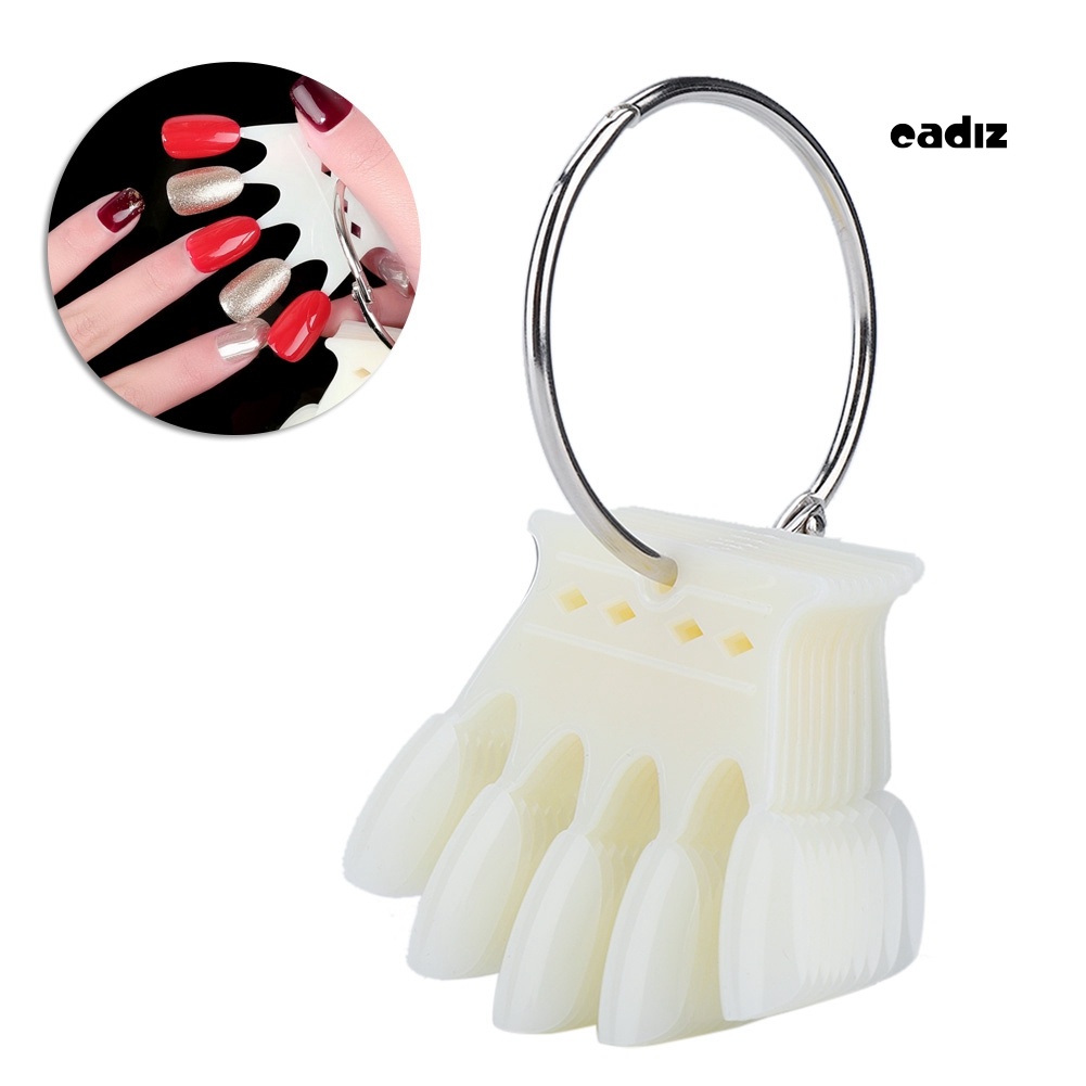 Set 50 Móng Tay Giả Trưng Bày Màu Sắc Hình Vương Miện Đứng