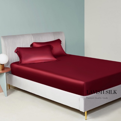 Trọn Bộ Vỏ Chăn Ga Gối Phi Lụa Lavish Silk Cao Cấp Mát Lạnh Hàng Loại 1 Không Nối Vải –Đỏ Tươi