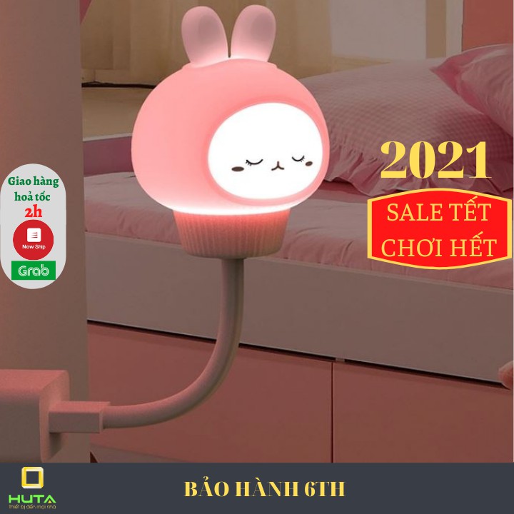 Đèn Ngủ Mini Cho Bé Huta Light For Life Hình Thú THO01 Chú Thỏ Cute, Đầu Cắm USB, Uốn Dẻo Tiện Lợi, Decor Phòng Ngủ