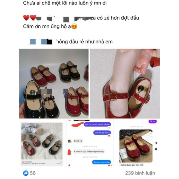 Giày búp bê da bóng bé gái MG baby đế êm form rất đẹp