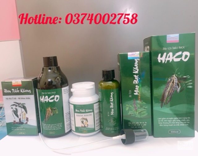 Bộ liệu trình tinh dầu Haco gồm 1 dầu gội thảo dược, 1 tinh dầu xịt Mao Bạt Khang, 1 Ban Thốc Khang | BigBuy360 - bigbuy360.vn