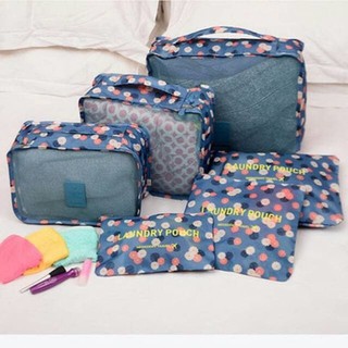 (hàng Mới Về) Set 6 Túi Đựng Đồ Du Lịch 1 Ngăn Tiện Dụng