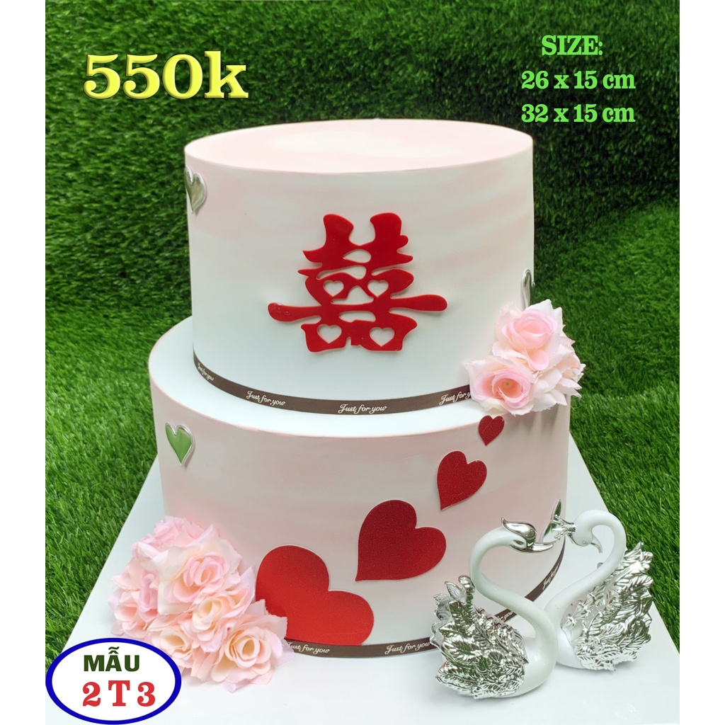 BÁNH KEM MÔ HÌNH - MÔ HÌNH BÁNH CƯỚI 2 TẦNG - TẦNG TRÊN ĐẶT BÁNH THẬT