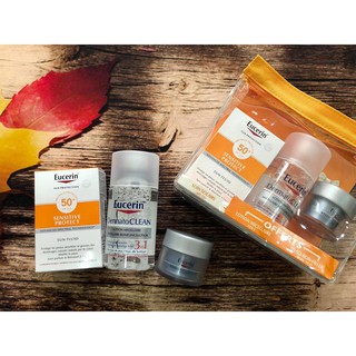 Set Kem Chống Nắng Eucerin Sun Fluid Sensitive SPF 50+