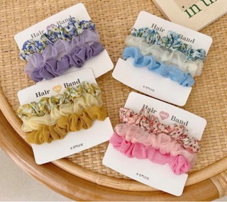 Set 3 chun cột tóc scrunchies bé