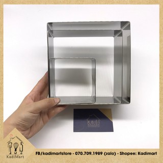 Khuôn ring Vuông INOX DÀY NHIỀU SIZE CA0 8CM 🍩FREESHIP🍩 - Kadi Mart nguyên liệu & dụng cụ làm bánh