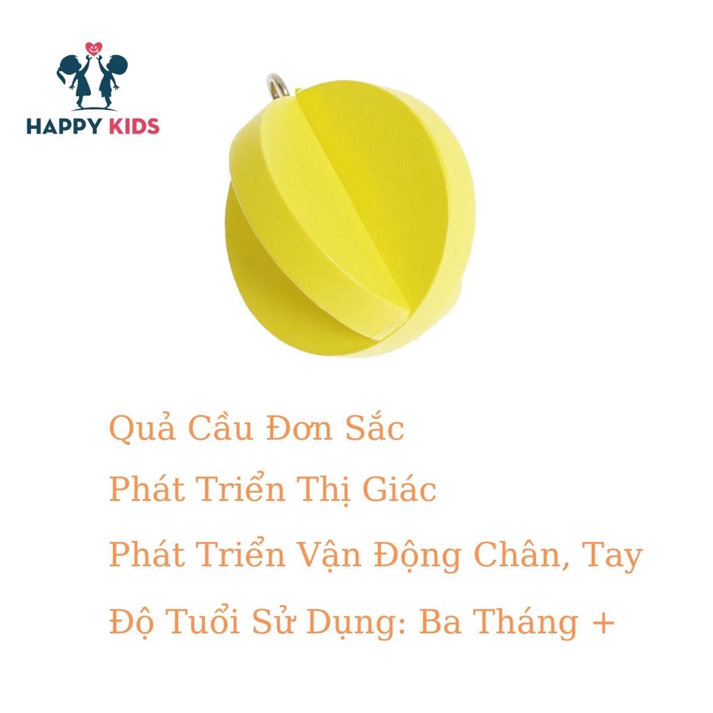 Đồ chơi chuyển động - khối cầu đơn sắc - giáo cụ montessori phát triển thị giác cho em sơ sinh, trẻ nằm ngửa