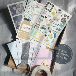 Set làm 6 thiệp DIY có sticker trang trí có hướng dẫn