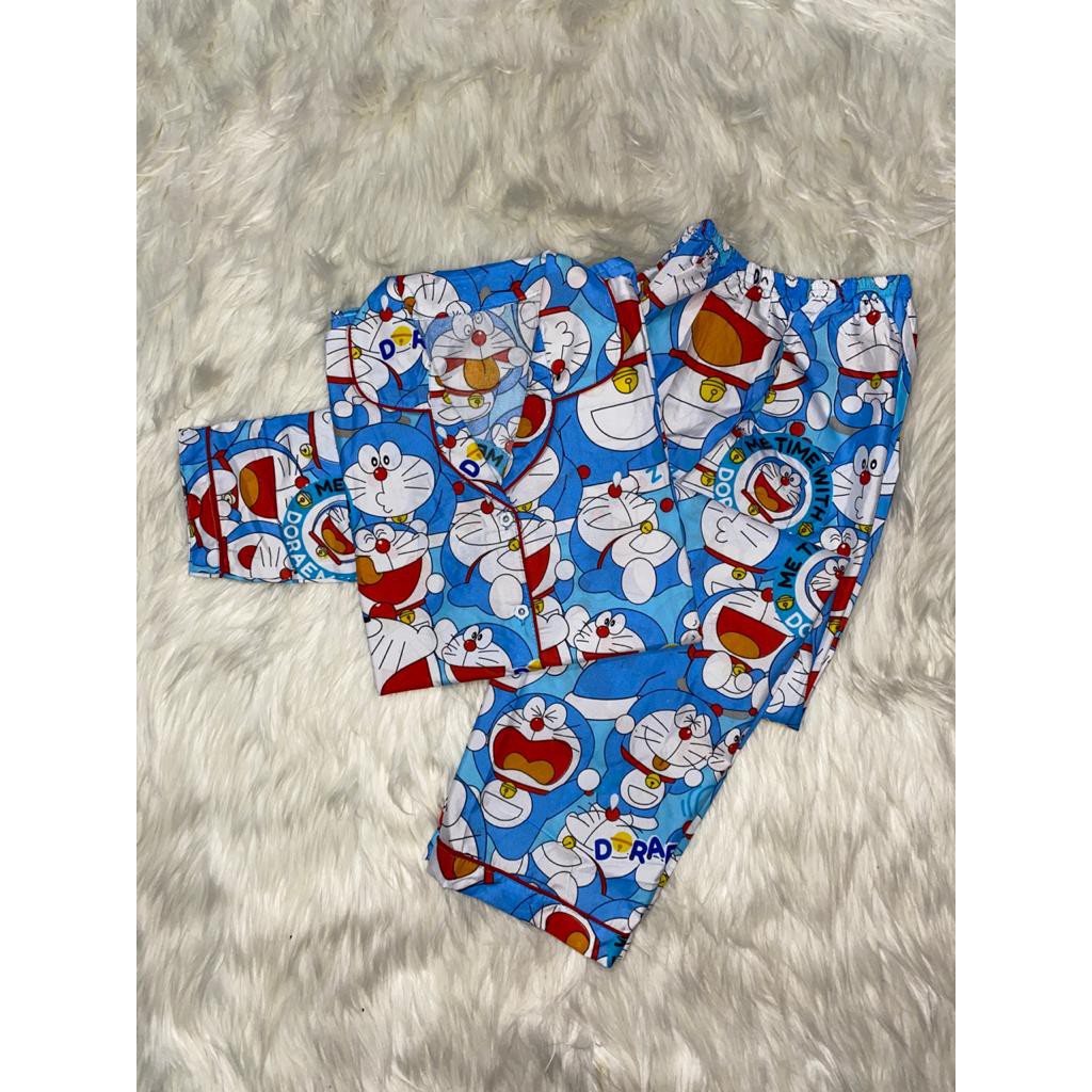 Doraemon Bộ Đồ Ngủ Cotton Tay Dài In Hình Doremon Đáng Yêu Cho Nữ