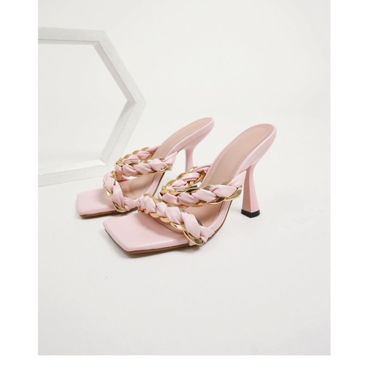 Order 🌸 Guốc quai xích tết mũi vuông gót nhọn 10cm